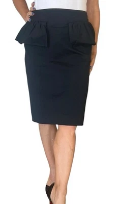 MARC BY MARC JACOBS «Ханна» карандаш Джерси оборки пеплум юбка черный средний новый с Ярлыками - Изображение 1 из 4