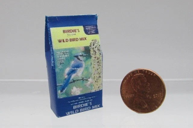 Casa de muñecas miniatura réplica bolsa de aves silvestres mezcla comida para aves jardín/cobertizo HR56053 Foto 1 de 1