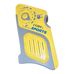Radio deportiva Coby AM/FM portátil compacta AA de colección años 90 alimentada por batería. Probado - Imagen 1 de 4