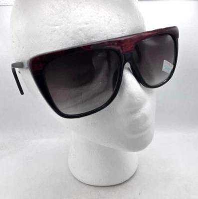 Vintage Large Women Red Web Top, Dk Gray Lens SUNGLASSES, NOS, 1980s, Taiwan - Image 1 of 4