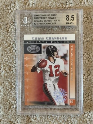 2000 Donruss Preferred QBC - Chris Chandler #2 Preferred Power 004/750 BGS 8.5 - Image 1 of 2