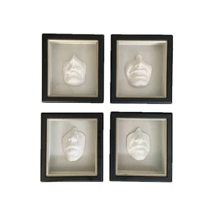 4er Set Orig Marc Sijan signiert Gesichter Realismus Skulptur Ausdruck Hängekunst - Bild 1 von 16