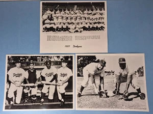 1957 Brooklyn Dodgers Foto 8" X 10" ~ Set di (3) - Foto 1 di 8