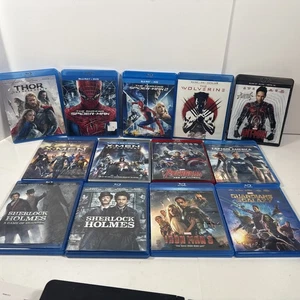 Lot Of 13 Marvel Blu Ray Movies Spider-man X-men Avengers Iron Man Thor Holmes - Picture 1 of 13
