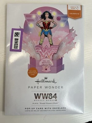 Tarjeta emergente Hallmark Wonder Woman WW84 Paper Wonder con sobre nueva sellada Foto 1 de 2