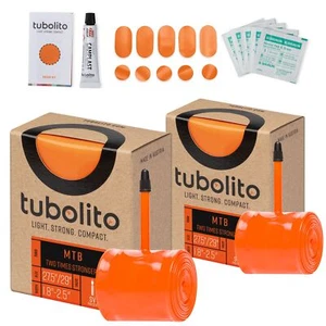 Tubolito Tubo-MTB 2 x Tubos + Kit de Parche 27.5/29" x 1.8-2.5" Presta 42mm - Naranja - Imagen 1 de 9