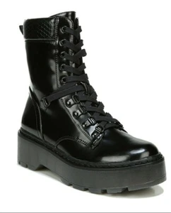 Botas de Combate Sam Edelman Plataforma con Cordones Negras, Talla 8 NUEVAS CON CAJA - Imagen 1 de 4
