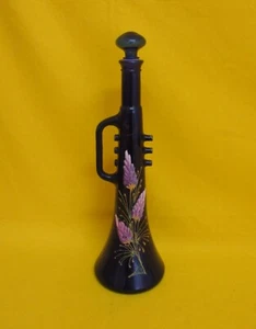 ✅ BOTTIGLIA A TROMBA DA COLLEZIONE ANNI 60 IN VETRO DIPINTA VINTAGE - 1641 - Imagen 1 de 9