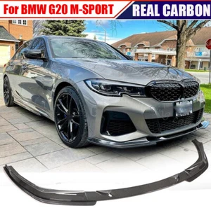 Se adapta a BMW Serie 3 G20 G28 M-SPORT 2020UP Parachoques delantero Alerón de labios Real CARBON - Imagen 1 de 16
