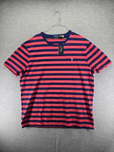 Polo Ralph Lauren Herren 100% Baumwolle Custom Slim Fit T-Shirt Rot Marine 2XL Neu mit Etikett - Bild 1 von 7