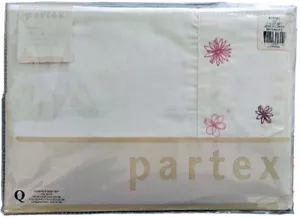 PARTEX Jemma Berry QUEEN Bed Sheet Set. 225TC. Embroidered Floral Detail - Picture 1 of 4