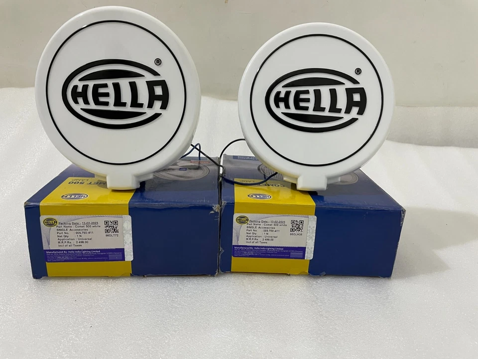 Pair Hella Comet 500 Driving Lamp White Spot Light With Cover Universal |Fit For - Image 1 of 4