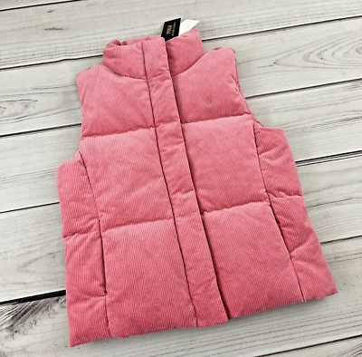 Novo com etiquetas $125 Polo Ralph Lauren Meninas Veludo Elástico Colete Puffer Rosa Extra Grande 16 - Imagem 1 de 4