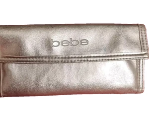 Bebe Women's Vintage Wallet Chrome Silver 4 Card Slots 1 DL Slot Foldable Wallet - Picture 1 of 13