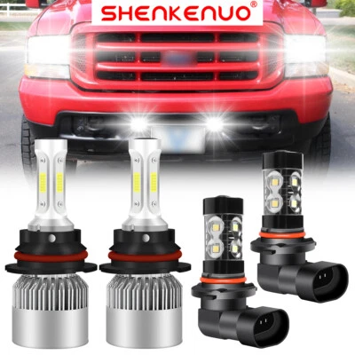4x 9007+9145 LED Headlight Fog Lights For Ford F-250 F350 Super Duty 01-2004 S2 - Image 1 of 4