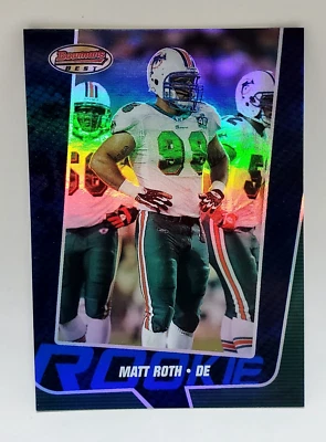 Matt Roth 2005 BOWMANS BEST BLUE FOIl ROOKIE Card  #53 SERIAL 0956/1399 - Image 1 of 4