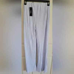 Lulu's Looking Luxurious Light Blue Plisse High-Waisted Pants Size Small NEW - Picture 1 of 7