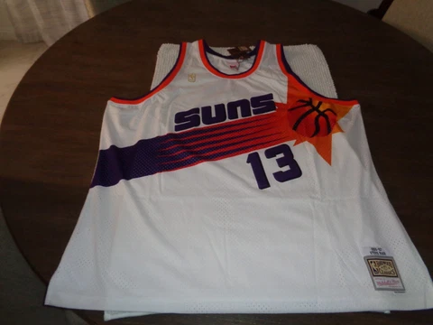 NWT Steve Nash Phoenix Suns Mitchell & Ness HWC 1996-97 White Jersey Mens 5XL Cover