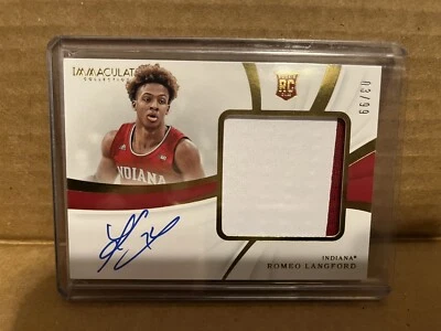 2019 Panini Immaculate Collection Romeo Langford Rookie RC Patch Auto RPA 03/99! - Image 1 of 3