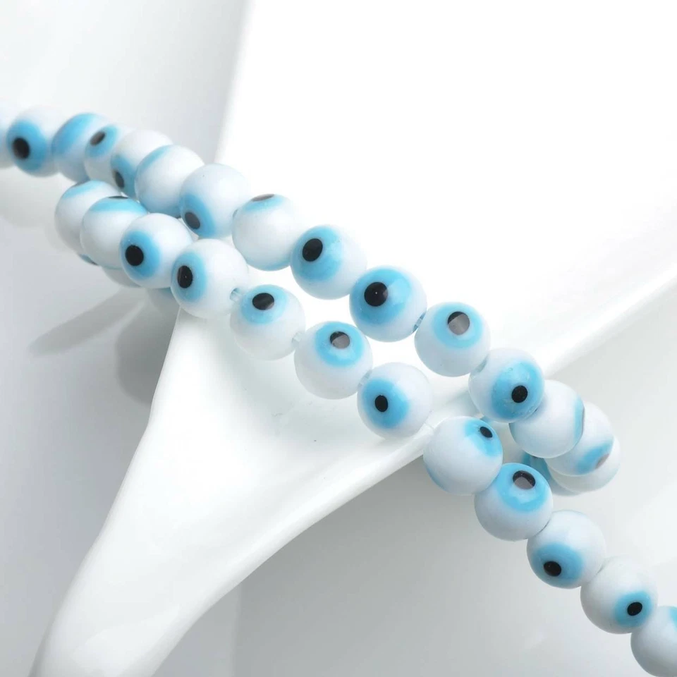 100件装6毫米圆形Millefiori灯饰玻璃散珠套装用于珠宝制作 — 第 1/4 张图片