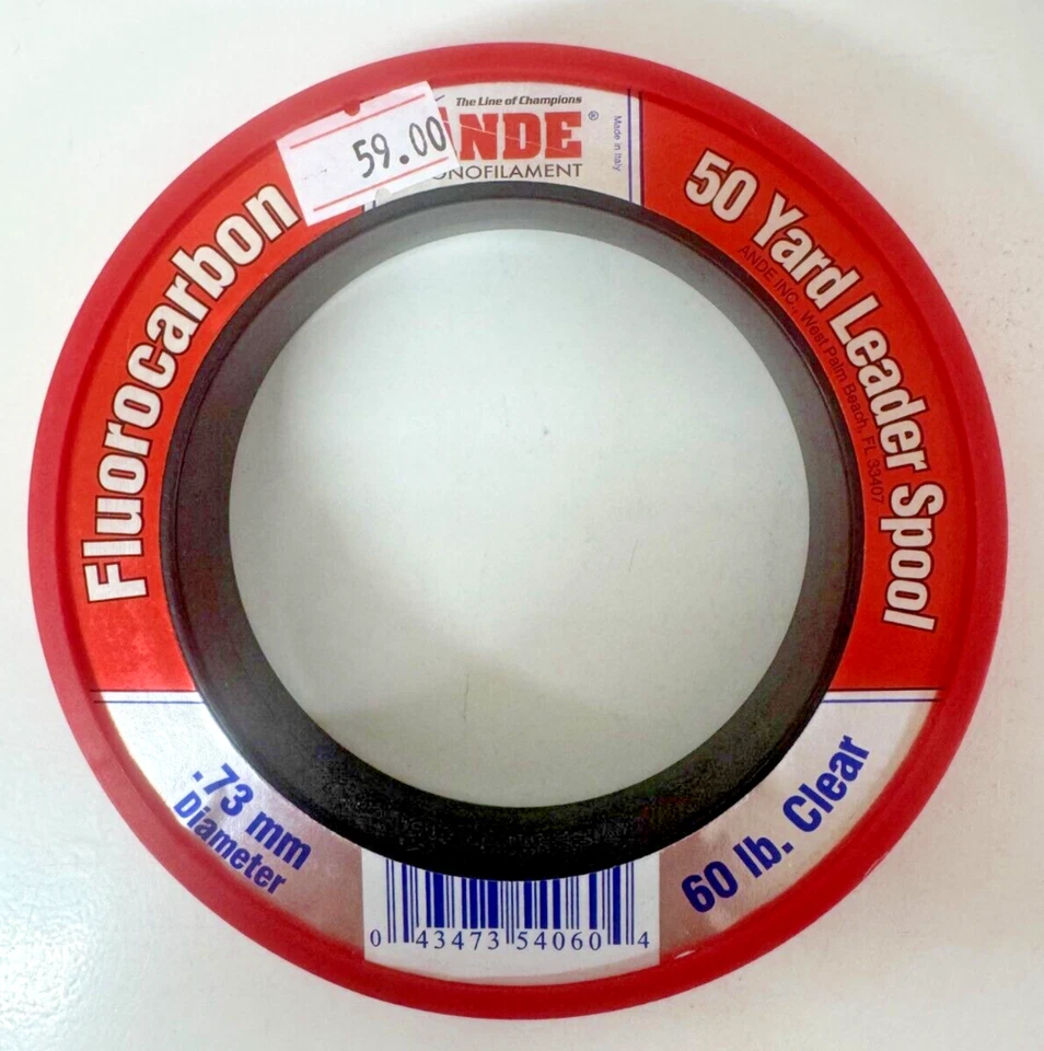Ande FCW50-60 Clear Fluorocarbon Leader 60lb 50yd - Image 1 of 1