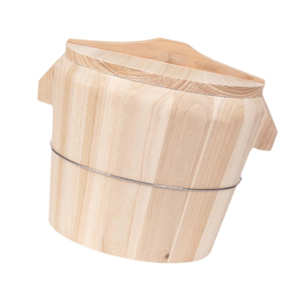 Wooden Steamed Rice Barrel Round Rice Bowl for Appetizer Restaurant Rice - Image 1 of 1