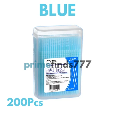 400 piezas palillo de dientes de plástico desechable familiar portátil doble cabezal palo para viajes Foto 1 de 4