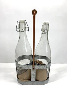 NEW Heritage Home Bottle Caddy 3-Piece Set Galvanized Metal Copper 14.25" NIB - Picture 1 of 9