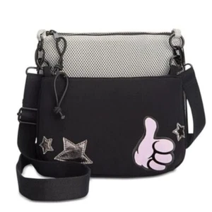 IDEOLOGY Purse Bag 2-in-1 Crossbody Black Grey Pink Scuba Gift Cute Star Thumb - Picture 1 of 12