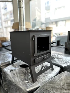 Tiny metal wood burning stove for camping, tiny house, cabin, patio. - Picture 1 of 7