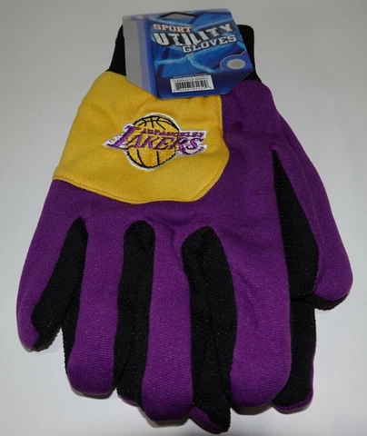 Los Angeles LA Lakers Sport Utility Gloves Black Purple Yellow Embroidered new Cover