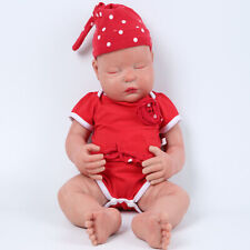 18" Handmade Sleeping Baby Girl Full Body Waterproof Soft Silicone Newborn Doll