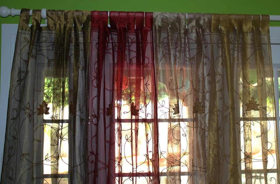 CURTAIN PANELS SHEER 面板串珠 42 "X 84" 每 * * * * VSGP — 第 1/1 张图片