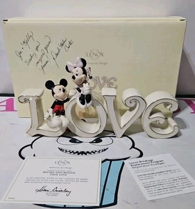 Insegna Topolino e Minnie True Love Lenox Disney Figurina 10" L con scatola e certificato di autenticità - Foto 1 di 15