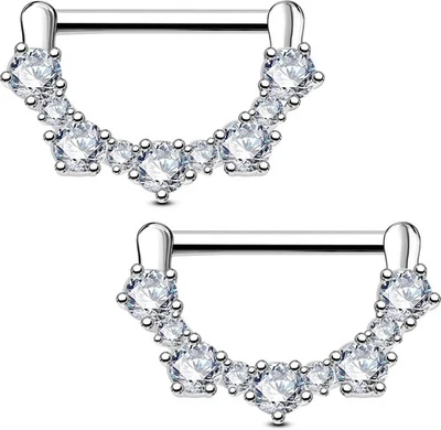 OFER 2 PIEZAS 14G Anillos para Pezones, Acero Quirúrgico 316L Piercing Plata  Foto 1 de 4