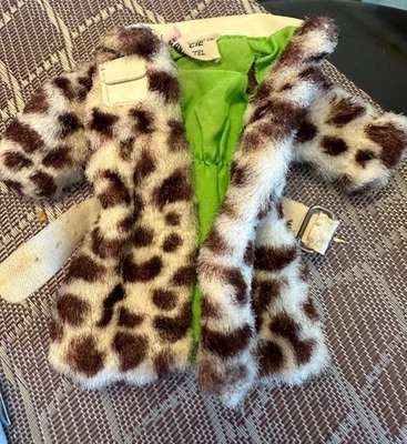 Vintage Francie Barbie Doll Pony Coat #1240 Leopard Print Belted Jacket VGC - Image 1 of 4