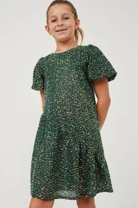 NWT Hayden Girls Sequin Asymmetric Hem Green Sequin Dress Short Slv Size Medium - Picture 1 of 8