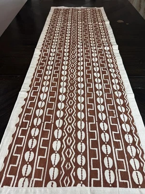Brown Mudcloth Table Runner: African Bogolan, Boho Home Decor - Image 1 of 4