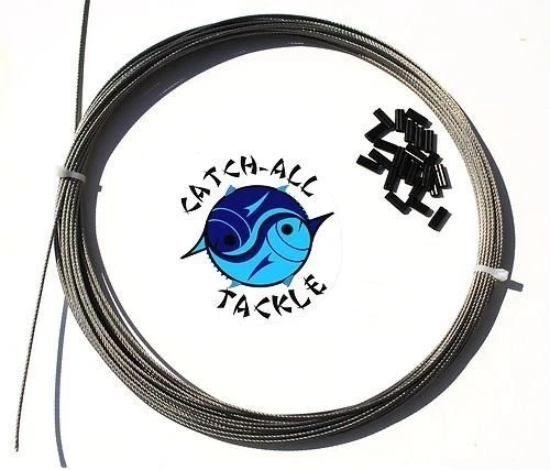 30ft 480lb 1.6mm 49-Strand 7x7 Stainless Steel Cable Kit Bright Finish - Image 1 of 1