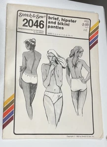 Vtg Stretch & Sew pattern 2046 Brief, Hipster & Bikini Panties size 3 - 11 uncut - Picture 1 of 3