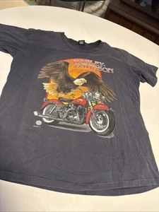 Vintage 90s Harley Davidson Eagle Single Stitch T-Shirt Made in USA Large - Bild 1 von 12