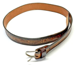 Cinturón para mujer 36" hecho a mano de cuero genuino tooled mariposa estilo occidental - Imagen 1 de 20