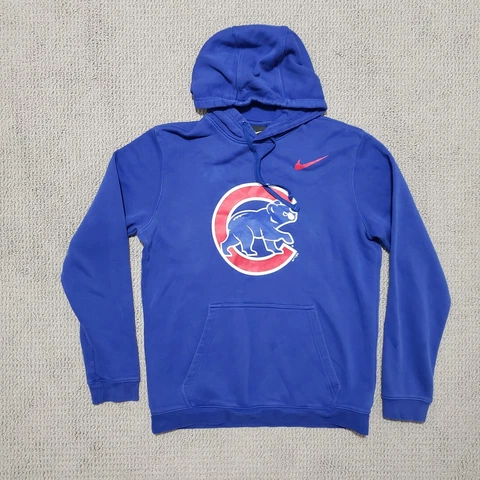 Chicago Cubs Hoodie Men's L Large Nike Royal Blue Sweatshirt MLB Long Sleeves Cover
