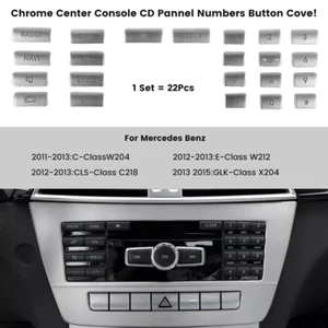 22Pcs Set Chrome Switch Button Cover Stickers for Benz W204 W212 C218 GLK X204 - Picture 1 of 14