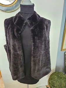 Talbots New Black Faux Vest / shell Womens Size L/XL - Picture 1 of 5