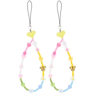 2 Pcs Mobile Phone Chain Miss Beaded Lanyard Hanging Charm Strap - Zdjęcie 1 z 12