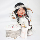Native American Porcelain Doll Little Drummer Laughing by Kinnex Intl