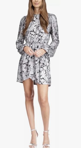 Abito da donna Michael Kors Foil Paisley a maniche lunghe 2X con bottoni ossei posteriore