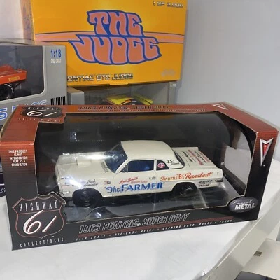1963 PONTIAC Super Duty White "Farmer"- 1:18 Scale- Highway 61 - Image 1 of 4