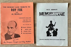THE MEMORY LANE TRIBUTE TO ROY FOX & AL BOWLLY + DISCOGRAPHY BOOK (1982) ENGLAND - Picture 1 of 6